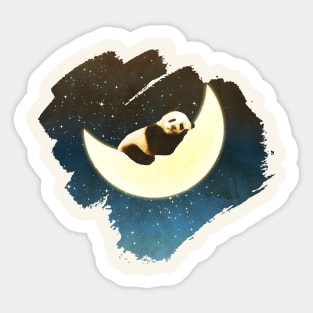 Sleeping Panda On The Moon Sticker